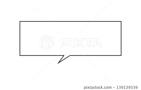 Simple horizontal rectangular speech bubble line art vector material Simple horizontal rectangular speech bubble line art vector material 139139339