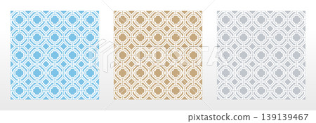 Set of abstract geometric patterns. Seamless vector backgrounds. Colored ornaments Graphic modern patterns Simple lattice graphic design Set of abstract geometric patterns. Seamless vector backgrounds. Colored ornaments Graphic modern patterns Simple lattice graphic design 139139467