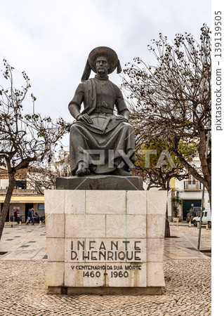 Statue of Infante D. Henrique, located in the old town of Lagos, Statue of Infante D. Henrique, located in the old town of Lagos, 139139505