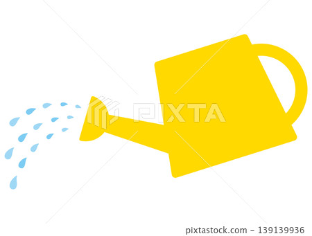 Watering can, top, yellow, watering, illustration Watering can, top, yellow, watering, illustration 139139936