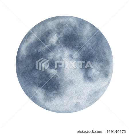 Wolf full moon illustration on isolated background. Watercolor painting of moon in round shape. Night sky celestial body and nocturnal space element. Cosmic design for astronomy and nature graphic Wolf full moon illustration on isolated background. Watercolor painting of moon in round shape. Night sky celestial body and nocturnal space element. Cosmic design for astronomy and nature graphic 139140373