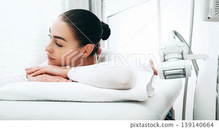 Lpg massage at the spa. Beautiful woman wants to get rid of cellulite 139140664