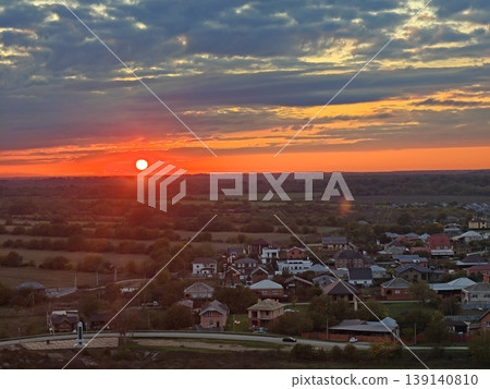 beautiful sunset over river beautiful sunset over river 139140810