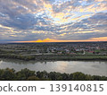 beautiful sunset over river 139140815