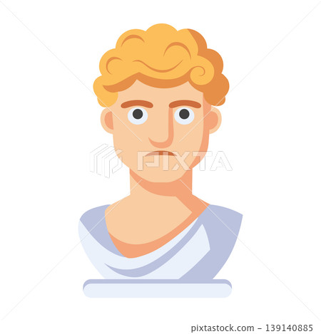 Classical greek or roman male bust. Modern stylized ancient sculpture. Illustration. Classical greek or roman male bust. Modern stylized ancient sculpture. Illustration. 139140885