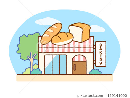 麵包店外觀插圖 | 商店、建築、麵包店 麵包店外觀插圖 | 商店、建築、麵包店 139141090