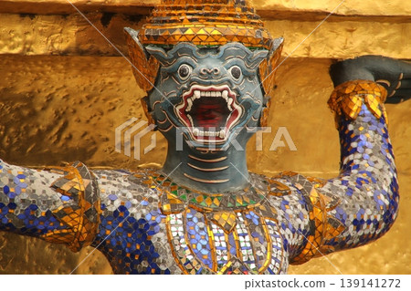 Detail of a sculpture in a temple in Bangkok Detail of a sculpture in a temple in Bangkok 139141272