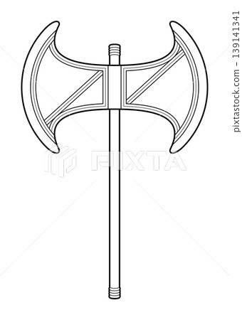 Labrys, Minoan double-bladed axe. Sacred religious symbol of the Mater-arche of creation, associated with the Minoan Great Goddess or Mother Goddess, Mistress of the Labyrinth of ancient Crete. Vector Labrys, Minoan double-bladed axe. Sacred religious symbol of the Mater-arche of creation, associated with the Minoan Great Goddess or Mother Goddess, Mistress of the Labyrinth of ancient Crete. Vector 139141341
