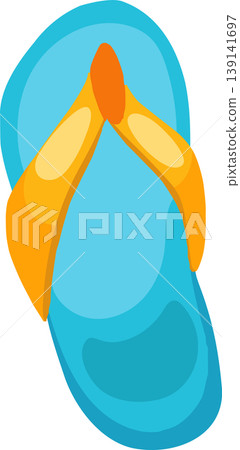 blue and orange flip flops sandal. for travelers and beach lovers during summer holidays blue and orange flip flops sandal. for travelers and beach lovers during summer holidays 139141697