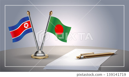 Small national flag of North Korea and Bangladesh flag Relation, Template Vector Illustration Small national flag of North Korea and Bangladesh flag Relation, Template Vector Illustration 139141719