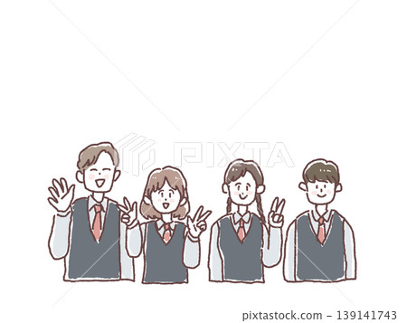 穿著校服的男孩女孩 139141743