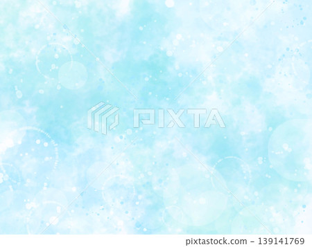 A refreshing and clean summer design featuring a sky, soap bubbles, and a sparkling watercolor background. 139141769