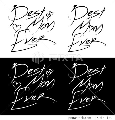 Best Mom Ever hand-drawn lettering in edgy Y2K streetwear style Best Mom Ever hand-drawn lettering in edgy Y2K streetwear style 139142170