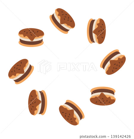 Chocolate cookie sandwiches pattern template. Chocolate cookie sandwiches pattern template. 139142426