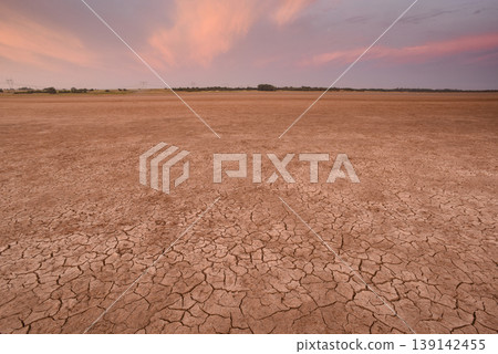 Desert soil in a dry lagoon, La Pampa province, Patagonia, Argentina. Desert soil in a dry lagoon, La Pampa province, Patagonia, Argentina. 139142455
