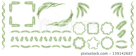 Palm leaf frame and decoration set 139142687