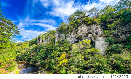 The magnificent scenery of Fukiware Gorge and the clear waters of the Katashina River The magnificent scenery of Fukiware Gorge and the clear waters of the Katashina River 139142905