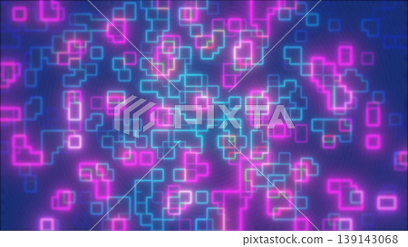 Vibrant pink and cyan abstract digital squares forming a luminous futuristic technology background Vibrant pink and cyan abstract digital squares forming a luminous futuristic technology background 139143068