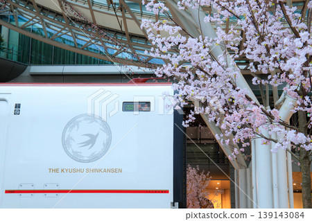 博多車站展出的新幹線800系列車(「燕之大冒險」)。 博多車站展出的新幹線800系列車(「燕之大冒險」)。 139143084