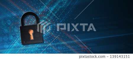 Encryption Shield Against Silent Digital Threat Technology Background 139143151