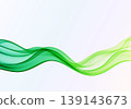 Abstract green wave background with flowing translucent wave on light gradient backdrop 139143673