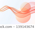 Abstract coral wave background with translucent circles on light gradient backdrop 139143674