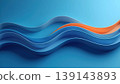 Smooth Blue Layered Background With Curved Orange Motion Lines 139143893