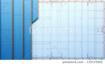 Blueprint Style Background With Blue Panels And Orange Lines Blueprint Style Background With Blue Panels And Orange Lines 139143906