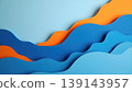 Paper Cut Blue Background With Bold Orange Dividing Lines 139143957