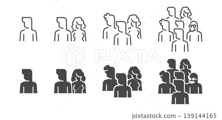 Person icon set. It includes man, couple, group and people. Person icon set. It includes man, couple, group and people. 139144165