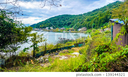 Viewing Okishima Island – Lake Biwa scenery in the season of fresh greenery Viewing Okishima Island – Lake Biwa scenery in the season of fresh greenery 139144321