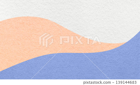 Abstract white, light peach, pastel blue texture paper background, wavy layers. Wave pattern with copy space for banner 139144683