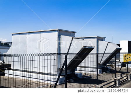 Smoke exhaust fan on the roof 139144734
