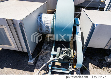 Smoke exhaust fan on the roof 139144740