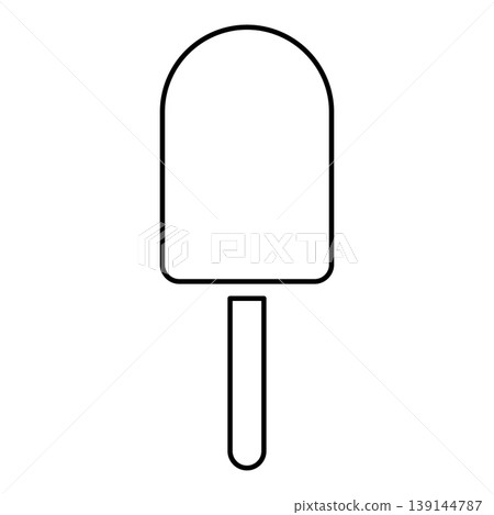 Ice-cream icecream popsicle with chocolate glaze stick Eskimo Summertime refreshing dessert contour outline line icon black color vector illustration image thin flat style Ice-cream icecream popsicle with chocolate glaze stick Eskimo Summertime refreshing dessert contour outline line icon black color vector illustration image thin flat style 139144787