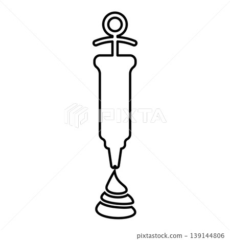Confectionery syringe icing pastry cream swirl custard whipped contour outline line icon black color vector illustration image thin flat style Confectionery syringe icing pastry cream swirl custard whipped contour outline line icon black color vector illustration image thin flat style 139144806