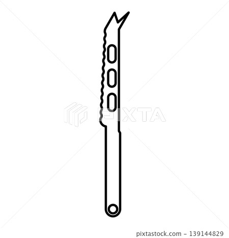 Knife for cheese contour outline line icon black color vector illustration image thin flat style Knife for cheese contour outline line icon black color vector illustration image thin flat style 139144829