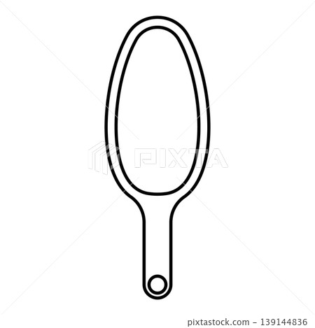 Scoop for bulk products tableware utensil top view contour outline line icon black color vector illustration image thin flat style Scoop for bulk products tableware utensil top view contour outline line icon black color vector illustration image thin flat style 139144836