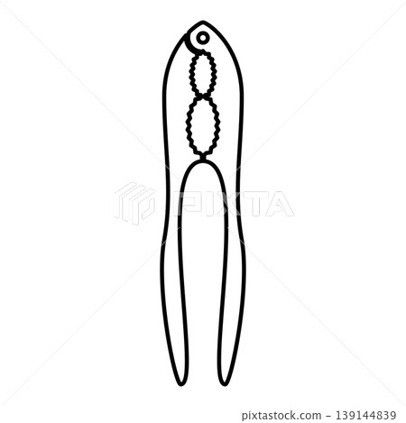 Nut cracker nutcracker contour outline line icon black color vector illustration image thin flat style Nut cracker nutcracker contour outline line icon black color vector illustration image thin flat style 139144839