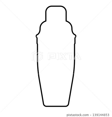 Cocktail shaker bar contour outline line icon black color vector illustration image thin flat style 139144853