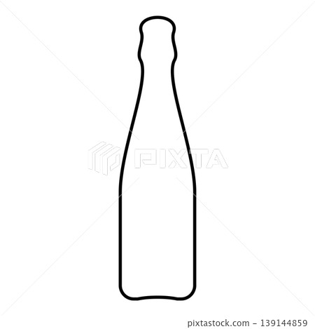 Bottle of champagne contour outline line icon black color vector illustration image thin flat style Bottle of champagne contour outline line icon black color vector illustration image thin flat style 139144859