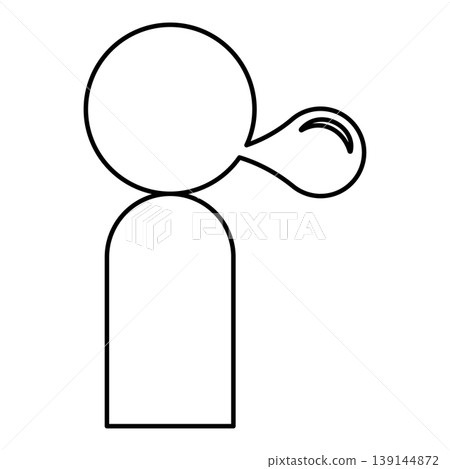 Man blowing bubble gum contour outline line icon black color vector illustration image thin flat style Man blowing bubble gum contour outline line icon black color vector illustration image thin flat style 139144872