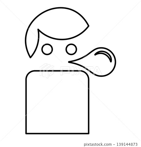 Man blowing bubble gum contour outline line icon black color vector illustration image thin flat style Man blowing bubble gum contour outline line icon black color vector illustration image thin flat style 139144873