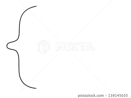 Hand-drawn style line decoration, central curve, vertical lines, A4 size material Hand-drawn style line decoration, central curve, vertical lines, A4 size material 139145035