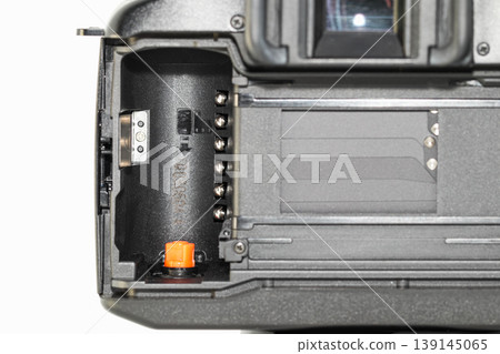 The back view of film camera see shuttter and film slot. 139145065