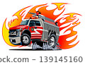 Vector cartoon firetruck isolated on white background 139145160