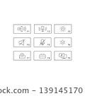Laptop Keyboard Function Key Icons Set Outline Vector 139145170