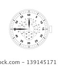 Chronograph Style Watch Dial Outline Vector Illustration 139145171