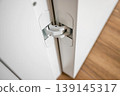Concealed Cabinet Hinge Detail in Modern Furniture Interior 139145317