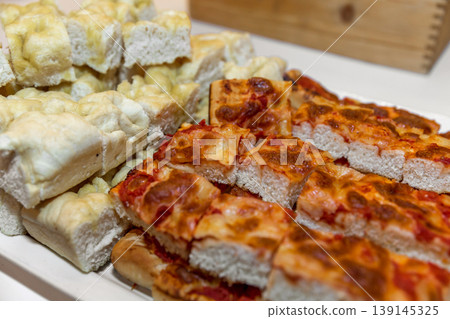 Focaccia and pizza Focaccia and pizza 139145325
